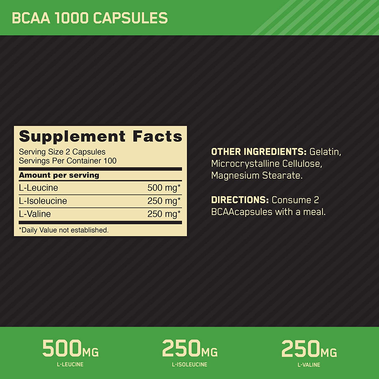 Optimum Nutrition, BCAA 1000 Caps, 200-400 Caps - Ultimate Sup Singapore