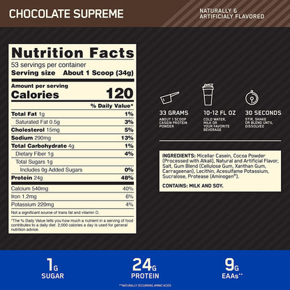 Optimum Nutrition, Gold Standard 100%, Casein, 1.81-4 lbs - Ultimate Sup Singapore