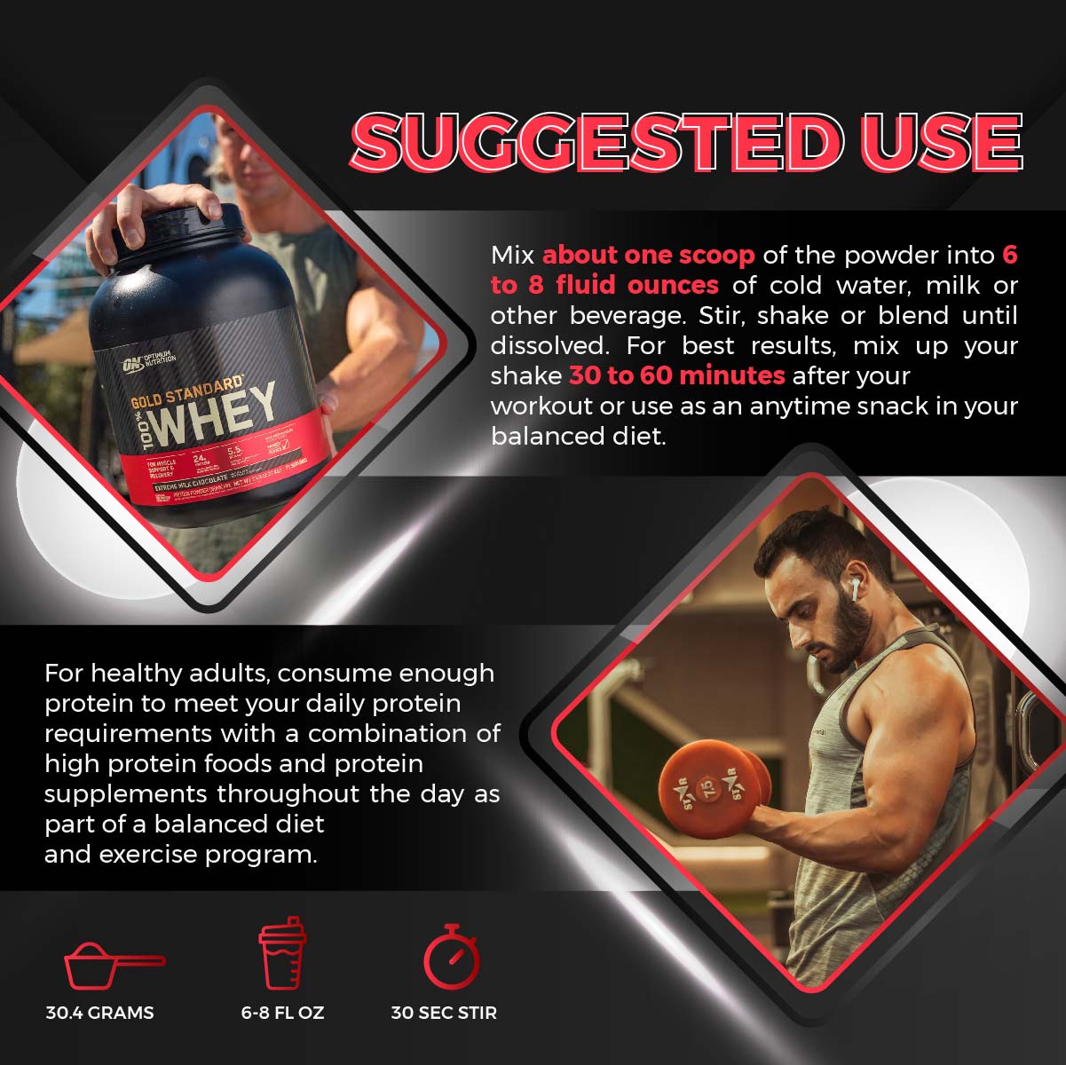 Optimum Nutrition, Gold Standard Whey Protein Powder, 1-10 lbs - Ultimate Sup Singapore