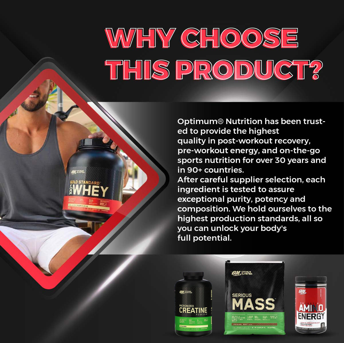 Optimum Nutrition, Gold Standard Whey Protein Powder, 1-10 lbs - Ultimate Sup Singapore