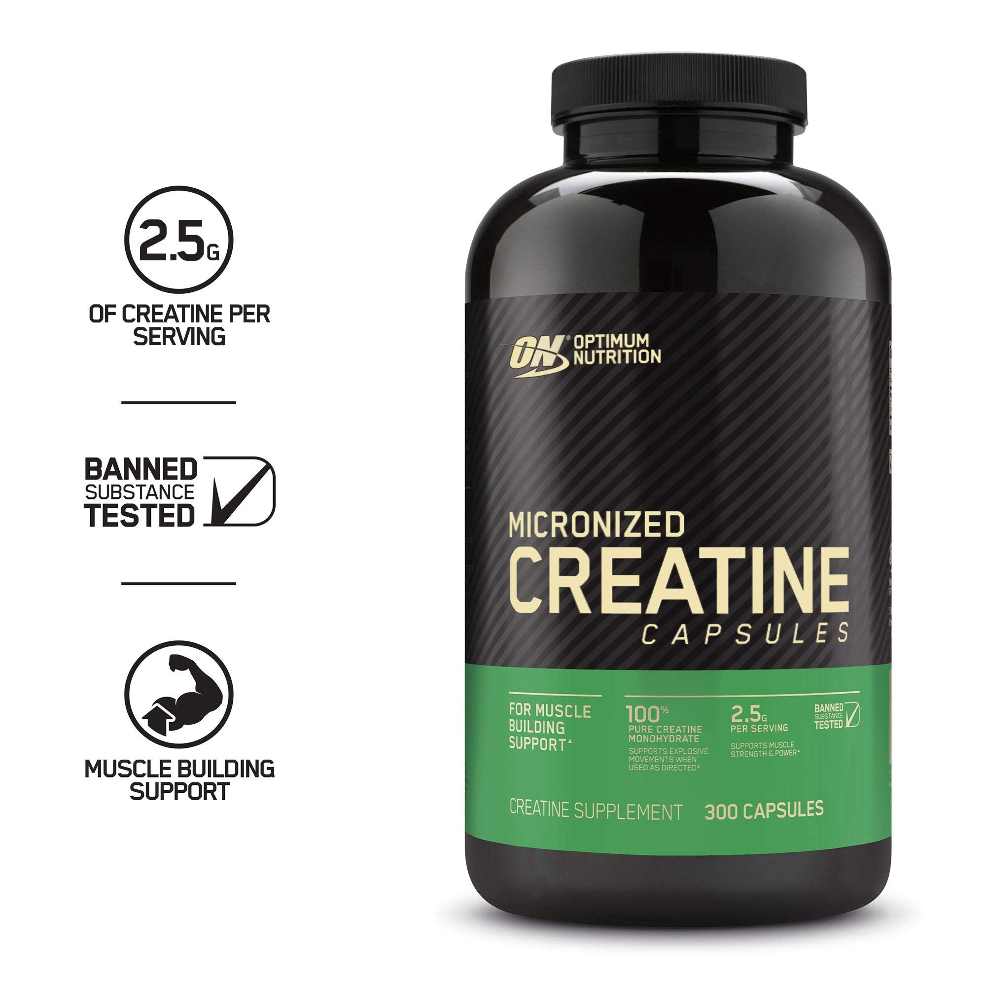 Optimum Nutrition, Micronized Creatine Monohydrate, 300 Capsules - Ultimate Sup Singapore
