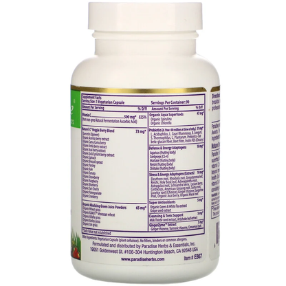 Paradise Herbs, Earth's Blend, Vitamin C, 500 mg, Immune Support, 90 Vegetarian Capsules - Ultimate Sup Singapore
