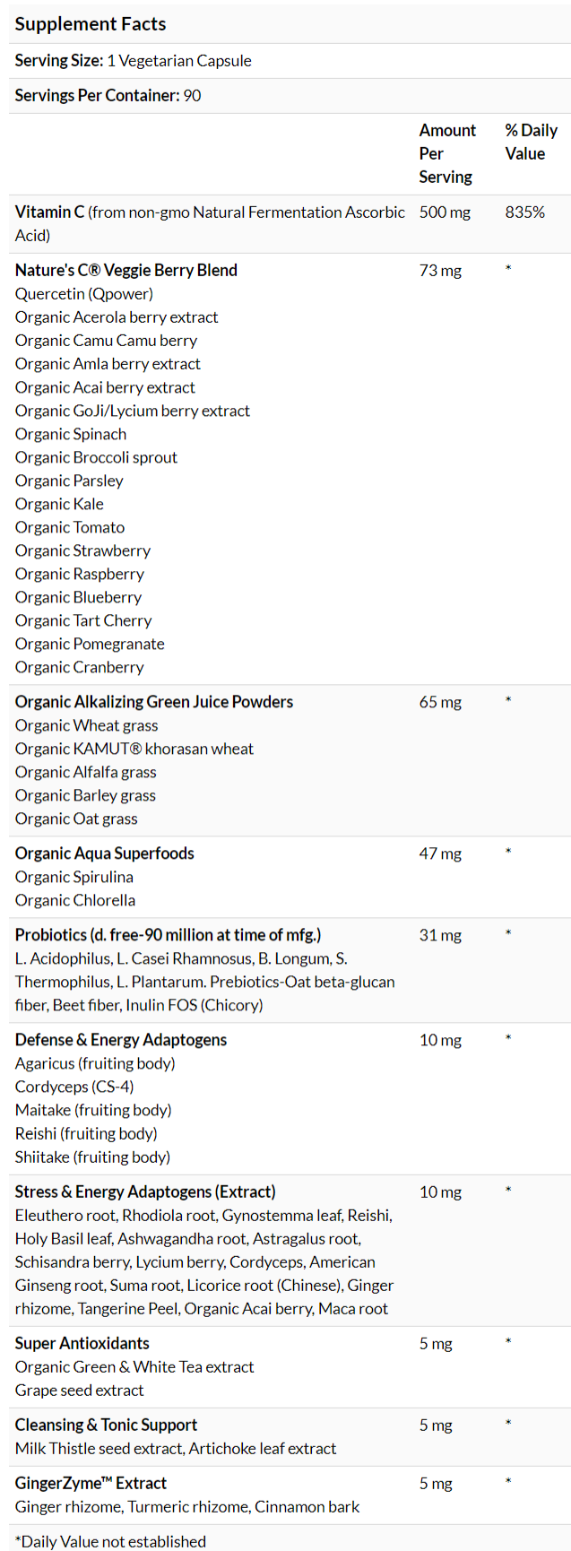 Paradise Herbs, Earth's Blend, Vitamin C, 500 mg, Immune Support, 90 Vegetarian Capsules - Ultimate Sup Singapore
