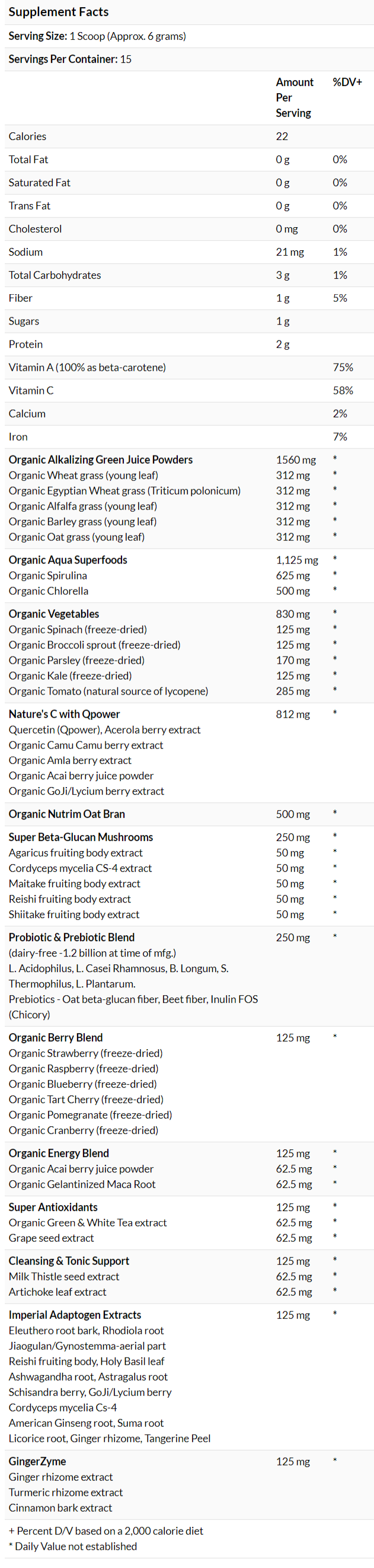 Paradise Herbs, ORAC Energy Greens, Superfood powder with Probiotics - Ultimate Sup Singapore