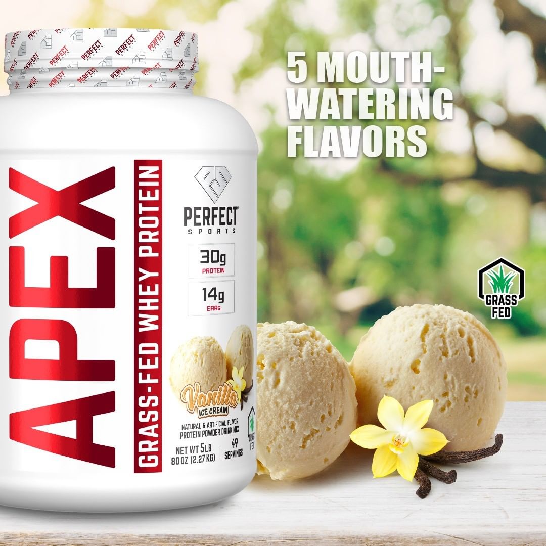 Perfect Sports Apex Grass-Fed 100% Pure Whey Protein Concentrate | No Artificial Colors, Dyes or Fillers | Peanut & Nut - Ultimate Sup Singapore