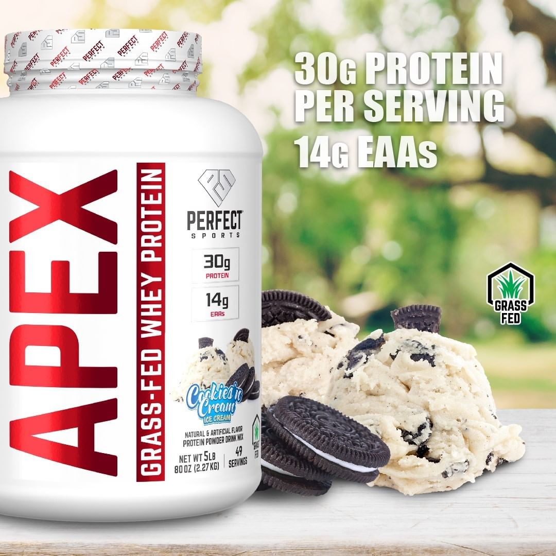 Perfect Sports Apex Grass-Fed 100% Pure Whey Protein Concentrate | No Artificial Colors, Dyes or Fillers | Peanut & Nut - Ultimate Sup Singapore