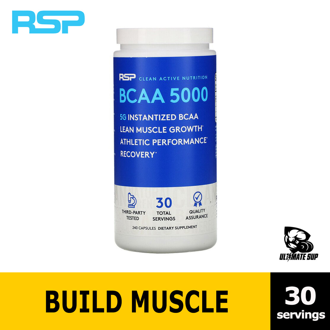 RSP Nutrition, BCAA 5000, 240 Caps - Ultimate Sup Singapore