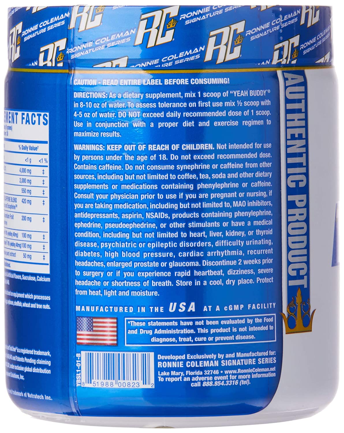 Ronnie Coleman Signature Series, Yeah Buddy Pre Workout, 8oz - Ultimate Sup Singapore