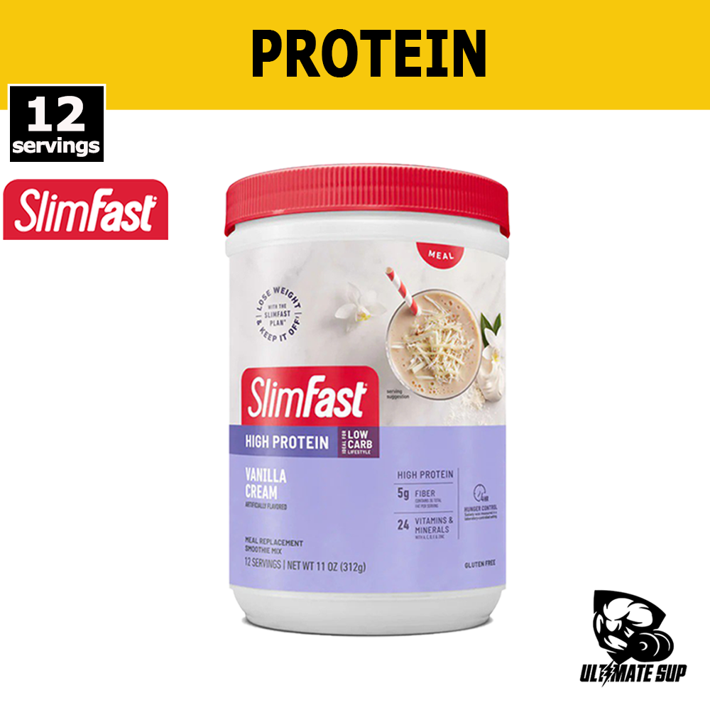 SlimFast High Protein Nutrition Smoothie Mixes - Vanilla Cream - 12 Serving Canister