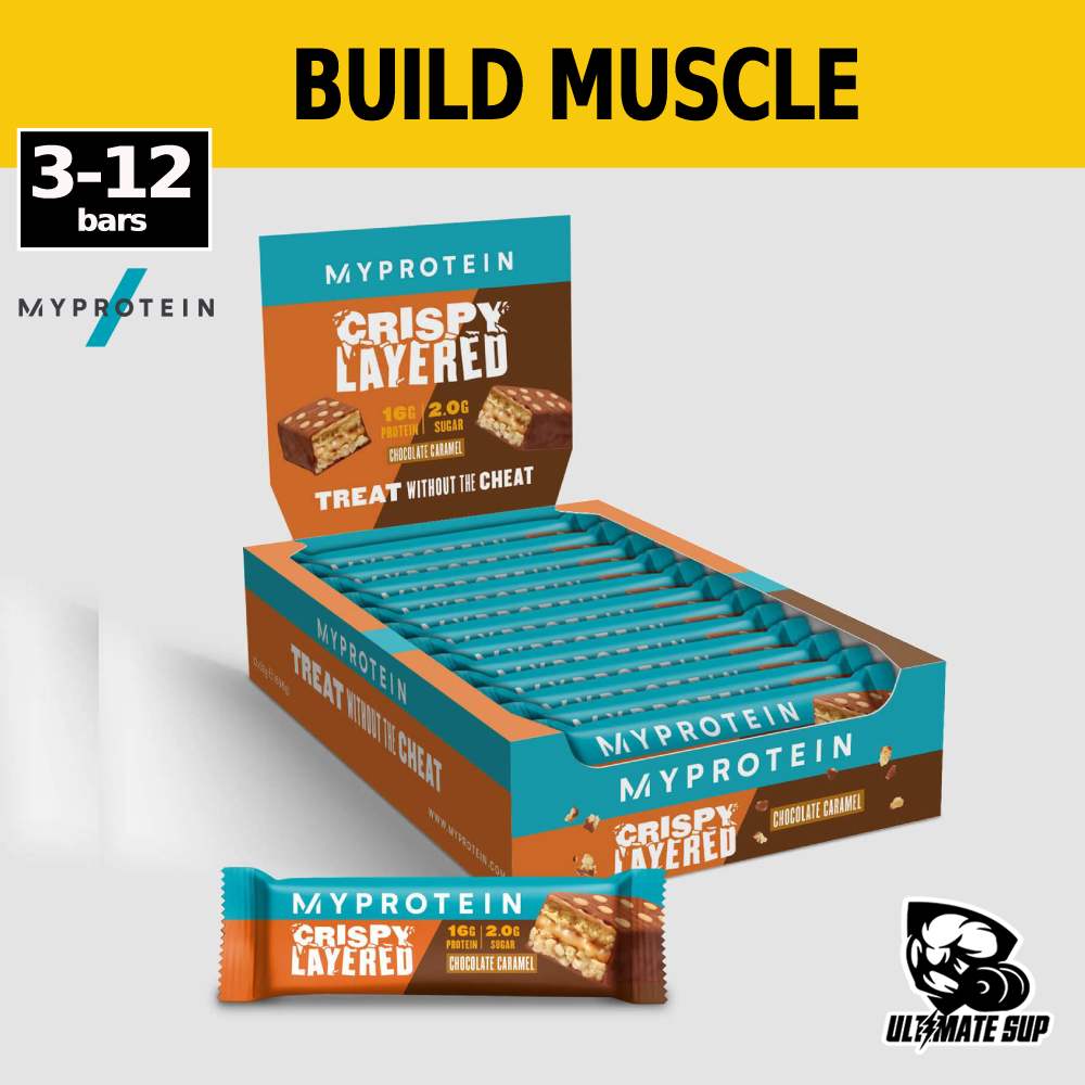 Myprotein Crispy Layered Bar | 16g Protein Each Various Flavor - Ultimate Sup Singapore