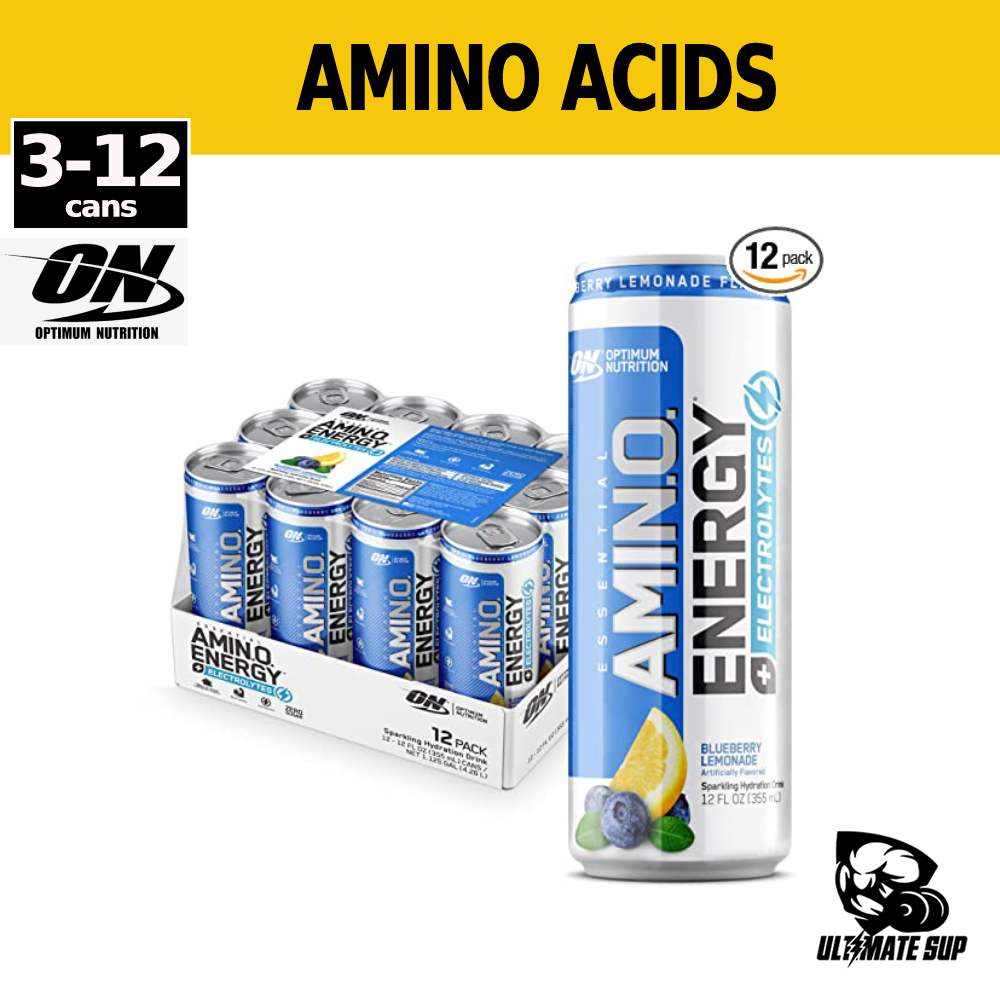 Optimum Nutrition, Amino Energy Drink, 3-12cans - Ultimate Sup Singapore