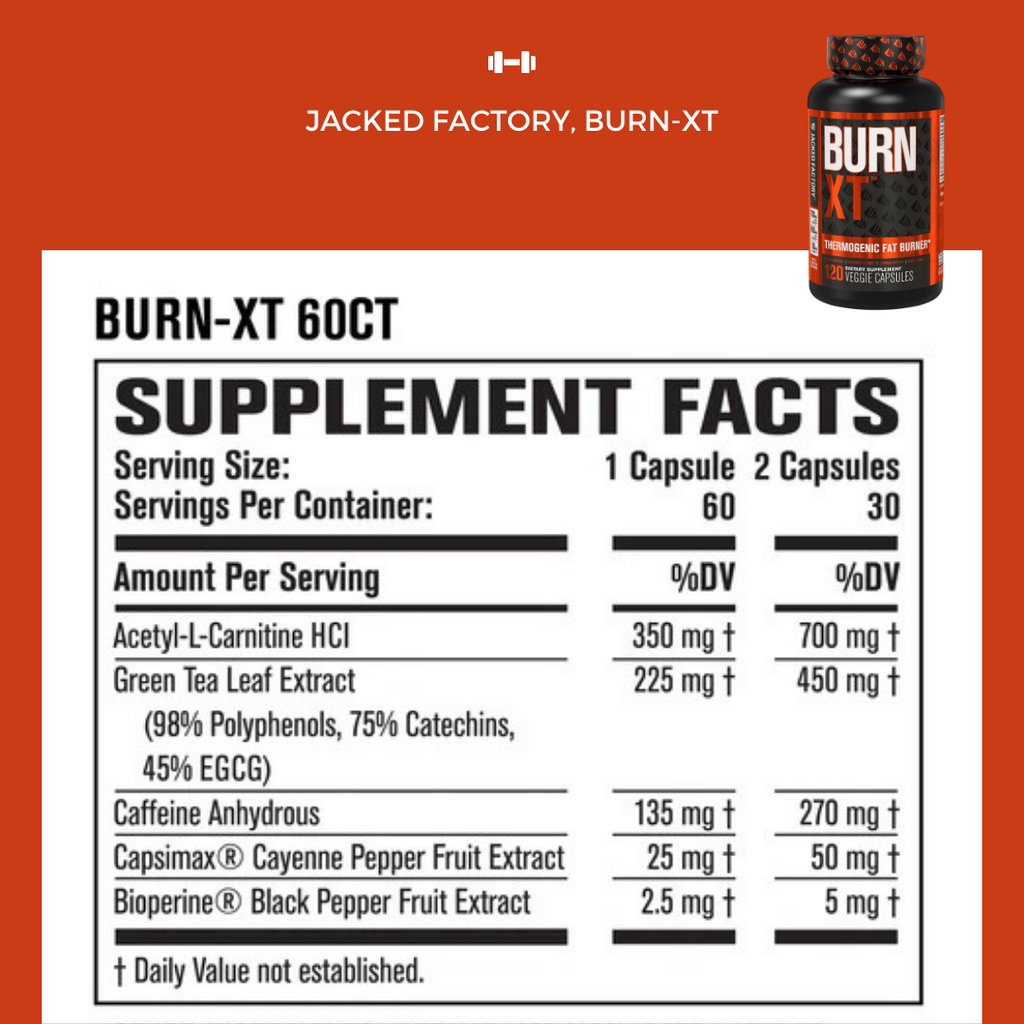 Jacked Factory BurnXT, Fat Burner, 120 Veggie Capsules