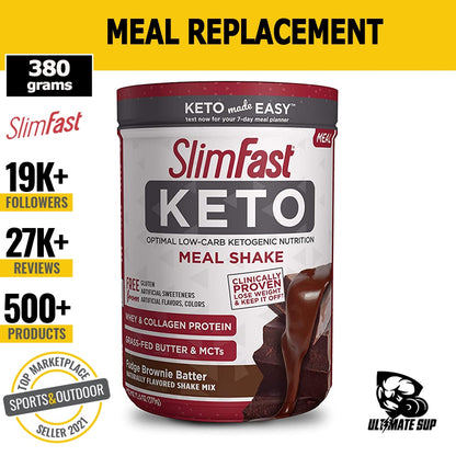 SlimFast Keto Meal Shake | Keto Shake Mixes | Meal Replacement Shake | Protein Powder | 380g - Ultimate Sup Singapore
