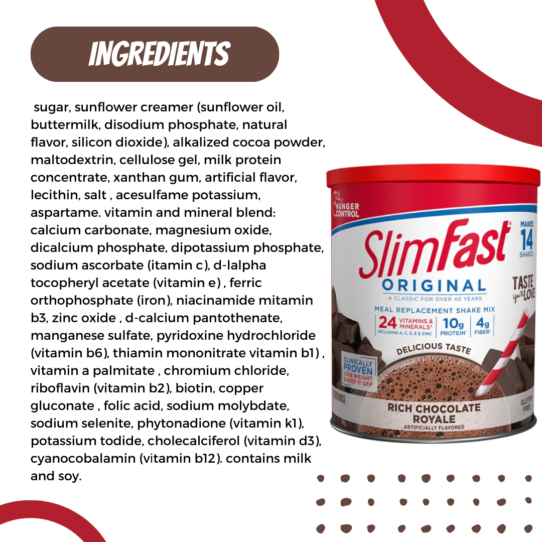 SlimFast Original & Diabetic Meal Replacement Shake, Lose Weight, Vitamin, Protein, Fiber & Mineral 364g - 884g - Ultimate Sup Singapore