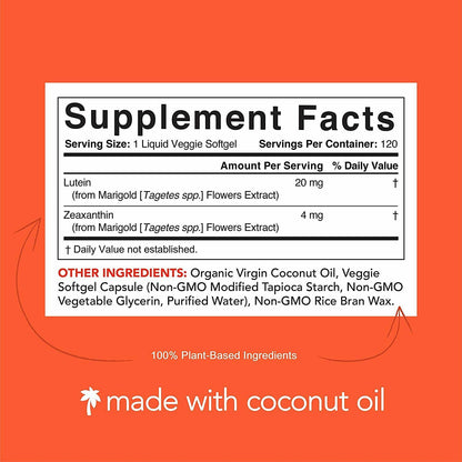 Sports Research, Lutein + Zeaxanthin with Coconut Oil, 120 Veggie Softgels - Ultimate Sup Singapore