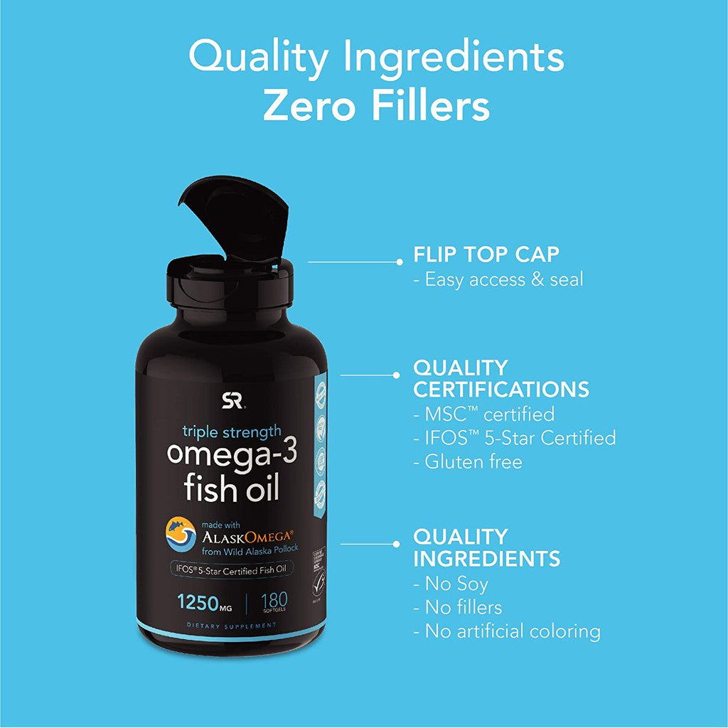 Sports Research, Omega-3 Fish Oil, 180 Softgels - Ultimate Sup Singapore