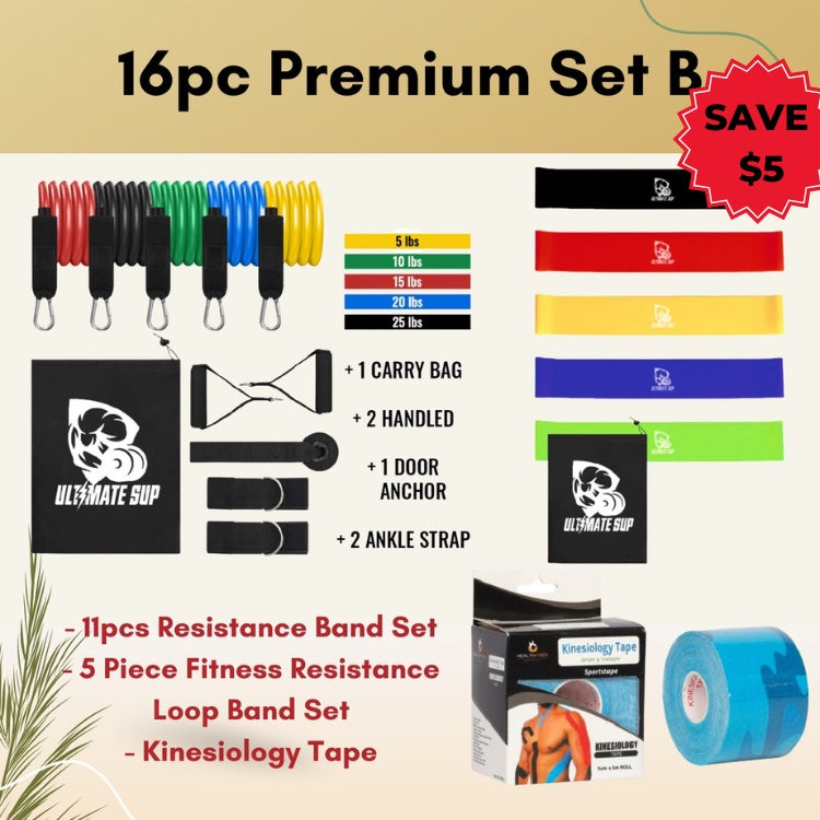 Ultimate Sup, 11pcs Premium Resistance Band Set - Ultimate Sup Singapore