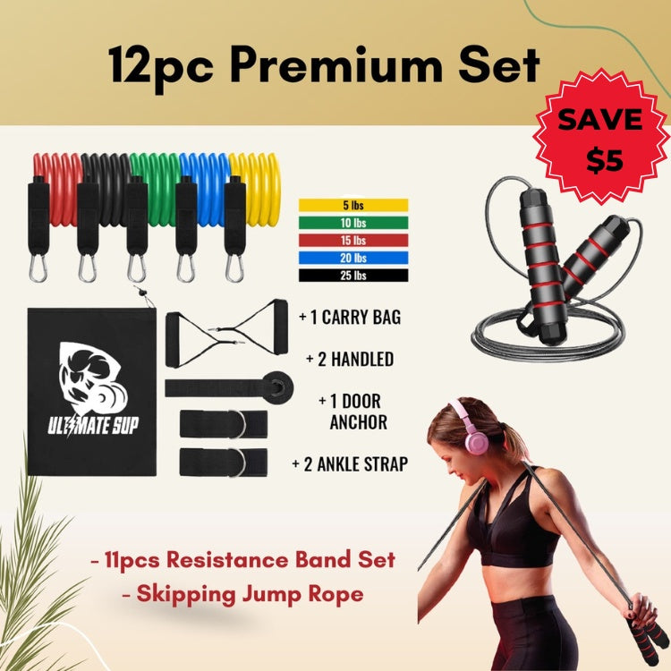 Ultimate Sup, 11pcs Premium Resistance Band Set - Ultimate Sup Singapore