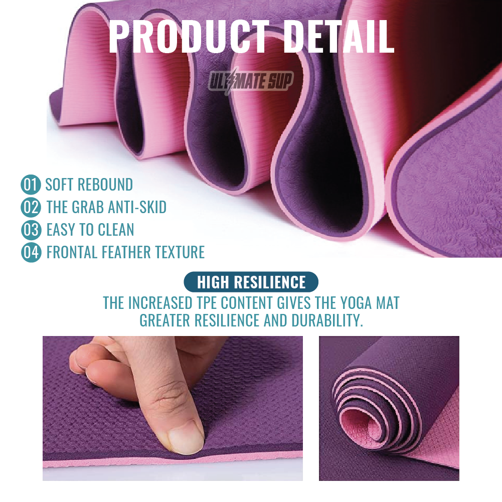 Ultimate Sup, Fitness Pilates Yoga Mat TPE, 1pcs - Ultimate Sup Singapore