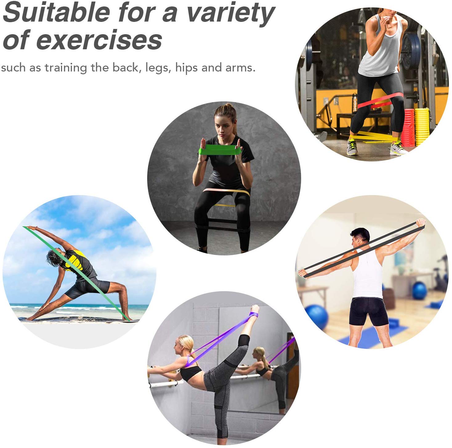 Ultimate Sup, Long Resistant Bands, 6 power levels (5-125 lbs) - Ultimate Sup Singapore