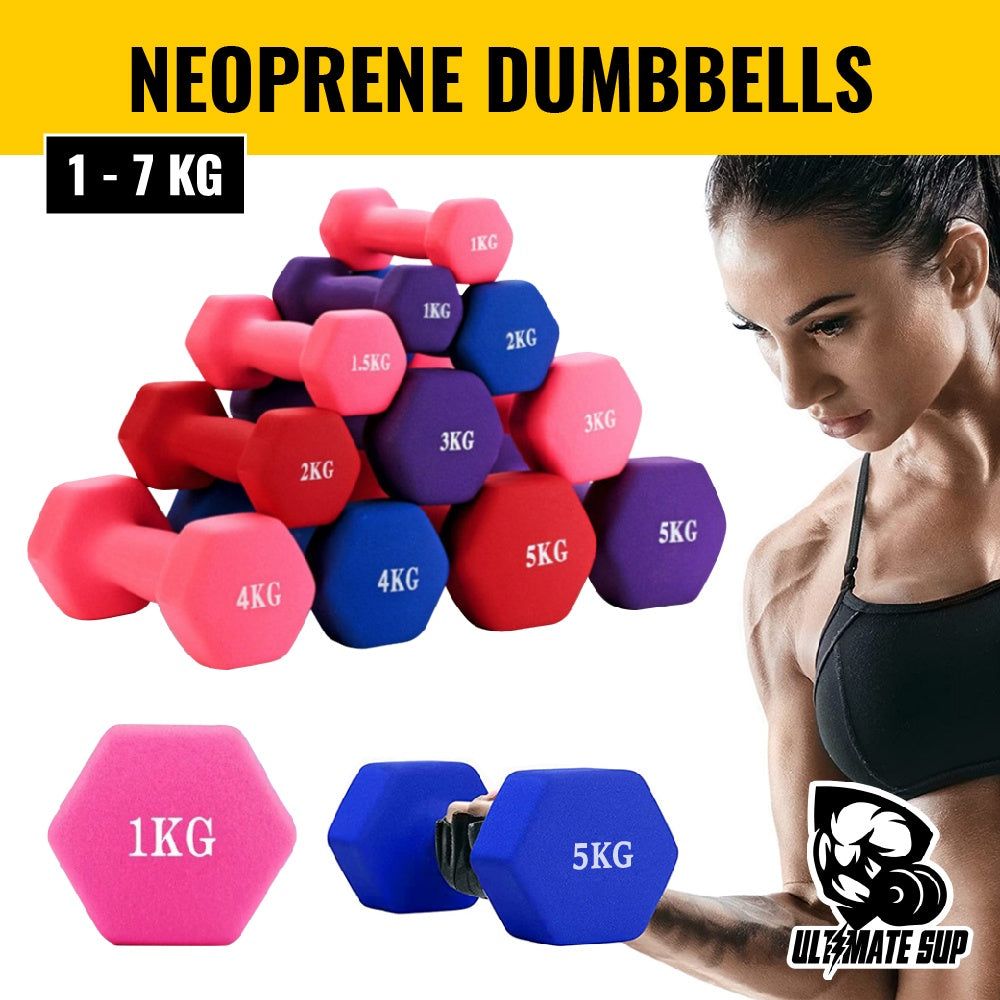 UltimateSup, Neoprene Dumbbell Set, 1-7kg - Ultimate Sup Singapore