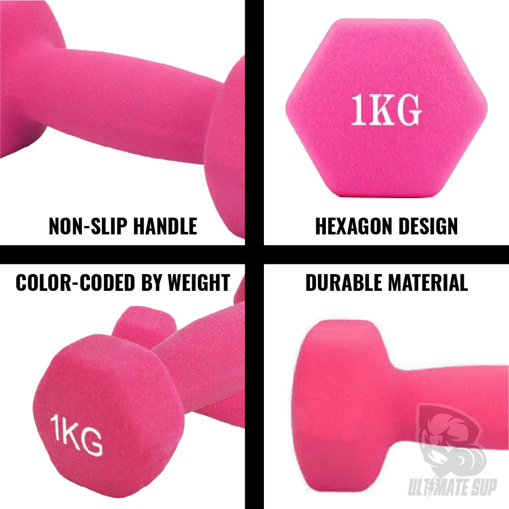 UltimateSup, Neoprene Dumbbell Set, 1-7kg - Ultimate Sup Singapore