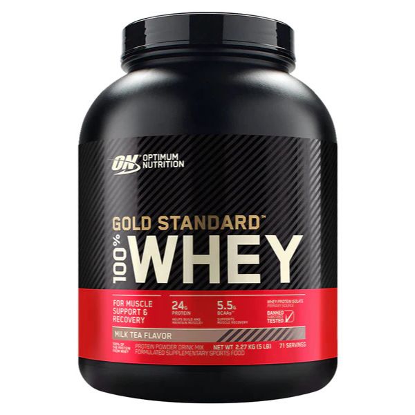 Optimum Nutrition, Gold Standard, 100% Whey, Protein Powder, 1lb (454g) / 2lbs (907g) / 5 lbs (2.27 kg) / 10lbs (4.54kg), milk tea flavor