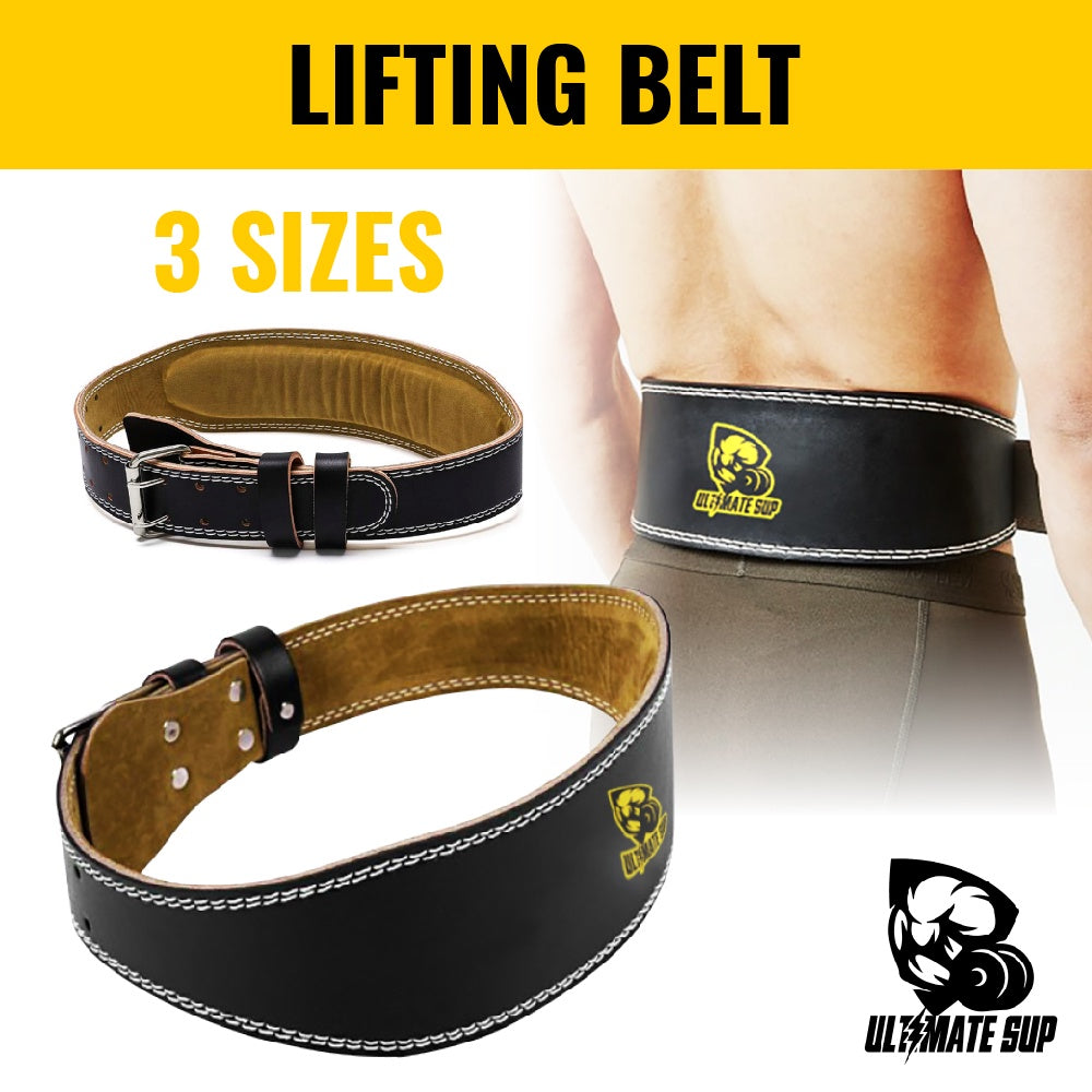 Ultimate Sup Leather Weight Lifting Belt, Black (PU LEATHER) - Thumbnails