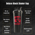 Mutant Mutant Deluxe All-In Shaker Cup, Water bottle, BPA Free, Matte Black, Heavy Duty, 1L/28oz - Ultimate Sup Singapore