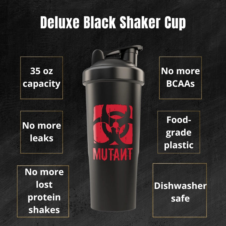 Mutant Mutant Deluxe All-In Shaker Cup, Water bottle, BPA Free, Matte Black, Heavy Duty, 1L/28oz - Ultimate Sup Singapore