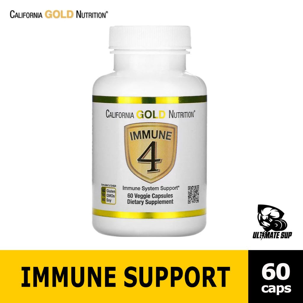 California Gold Nutrition, Immune 4, Immune System Support With Vitamin C, D & Zinc, 60 Caps