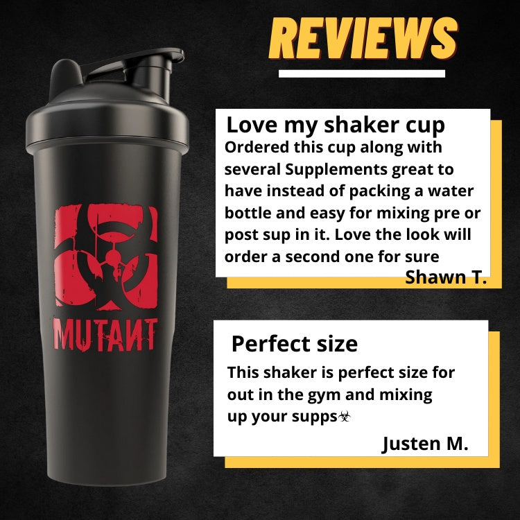 Mutant Mutant Deluxe All-In Shaker Cup, Water bottle, BPA Free, Matte Black, Heavy Duty, 1L/28oz - Ultimate Sup Singapore