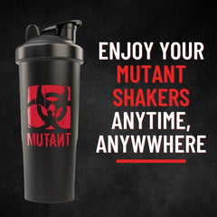 MUTANT®️ Deluxe 1L / 35oz Gym Shaker Cup (Transparent Red)