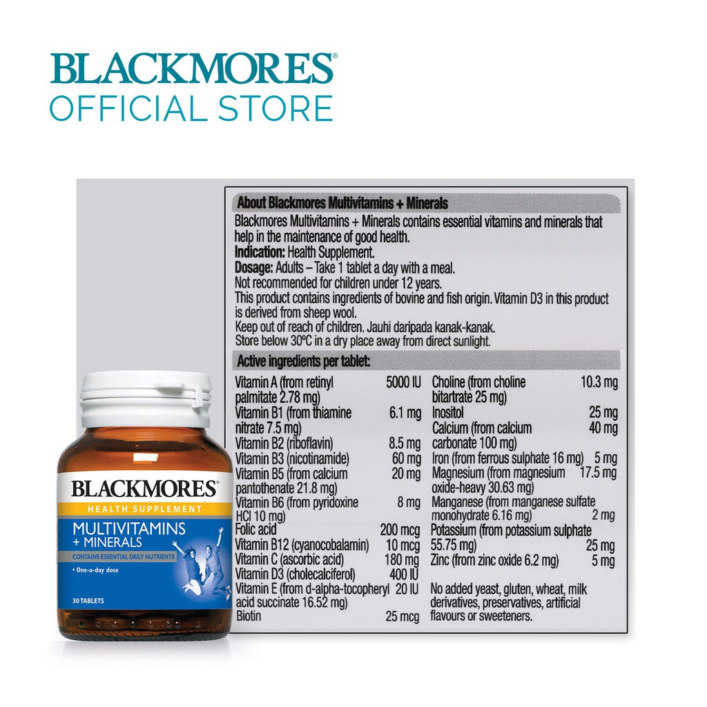 Blackmores Multivitamins + Minerals | Improve Immunity | Information