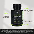 Sports Research Garlic Oil w Parsley & Chlorophyll, Plant Based, Gluten Free, Vegan, 150 Veggie Softgels - Ultimate Sup Singapore