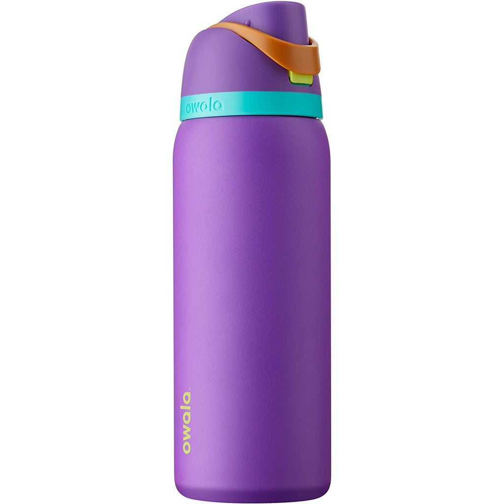 Owala FreeSip Insulated Stainless Steel Blender Bottle w Locking Push Button Lid, 19oz - 24oz - 32oz - 40oz, option, grape 32oz