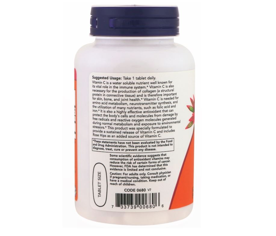 Now Foods, C1000, Sustained Release, With Rose Hips, 100 Tablets - Ultimate Sup Singapore