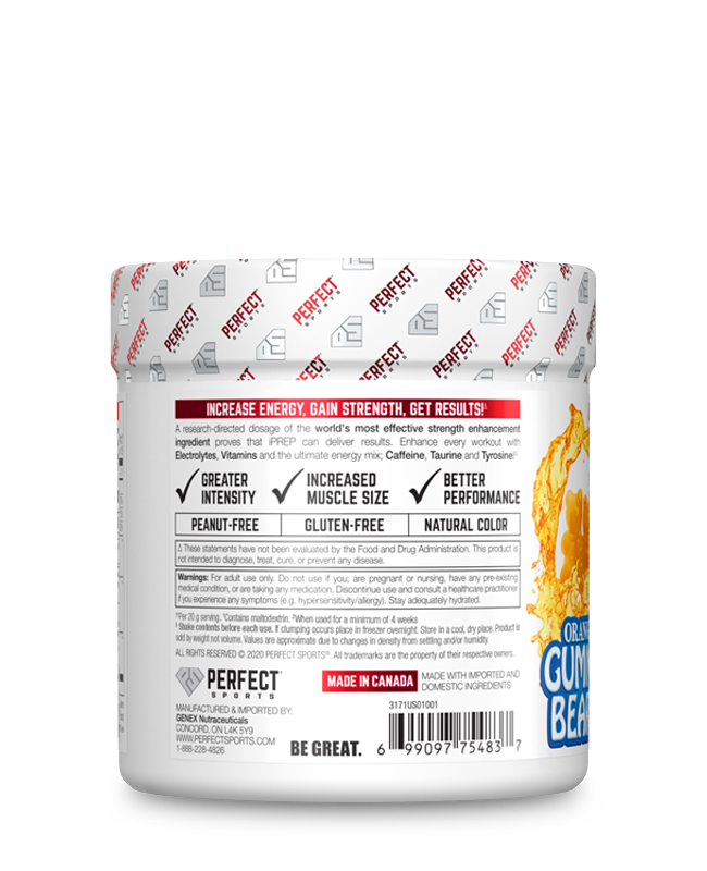 iPrep Advanced Pre Workout Orange- Back