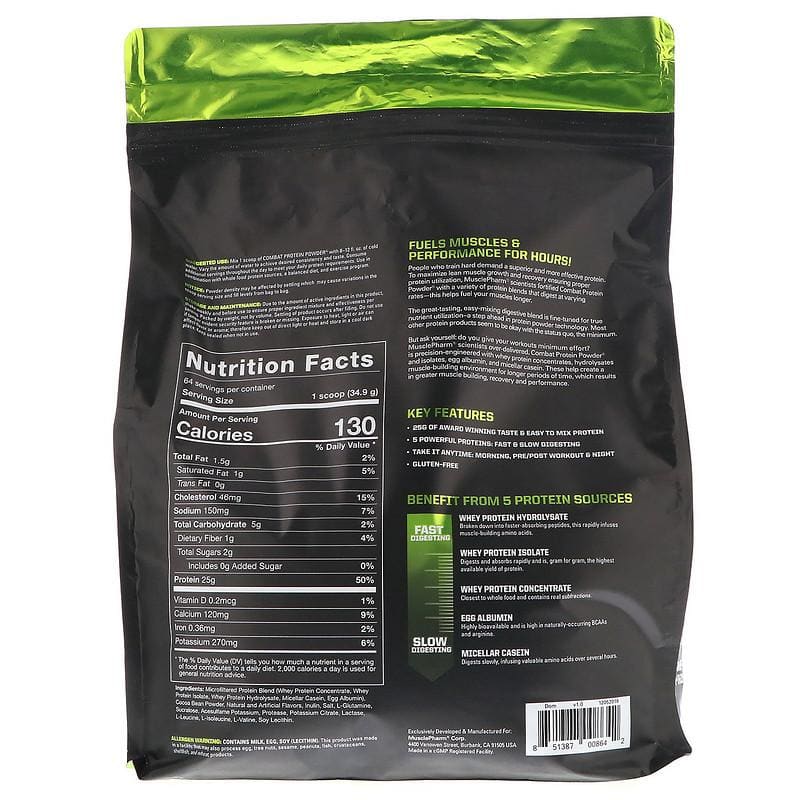 MusclePharm, Combat Protein Powder, 2-4lbs - Ultimate Sup Singapore