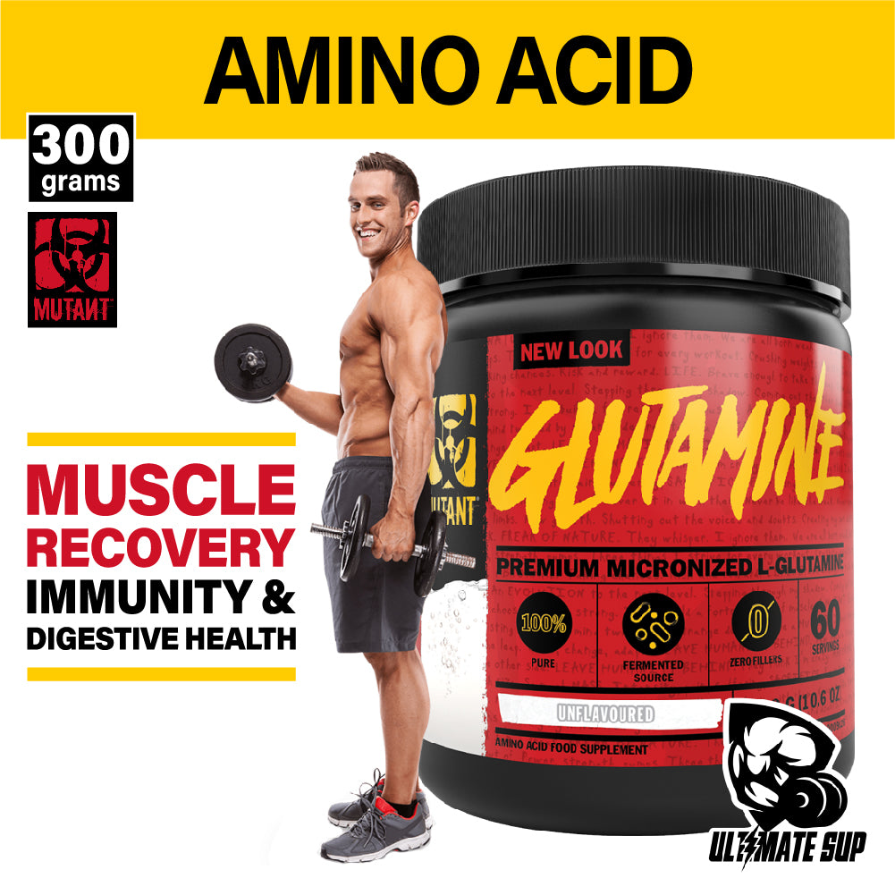 Mutant GLUTAMINE, Muscle Support, Unflavored, 300 g - Ultimate Sup Singapore