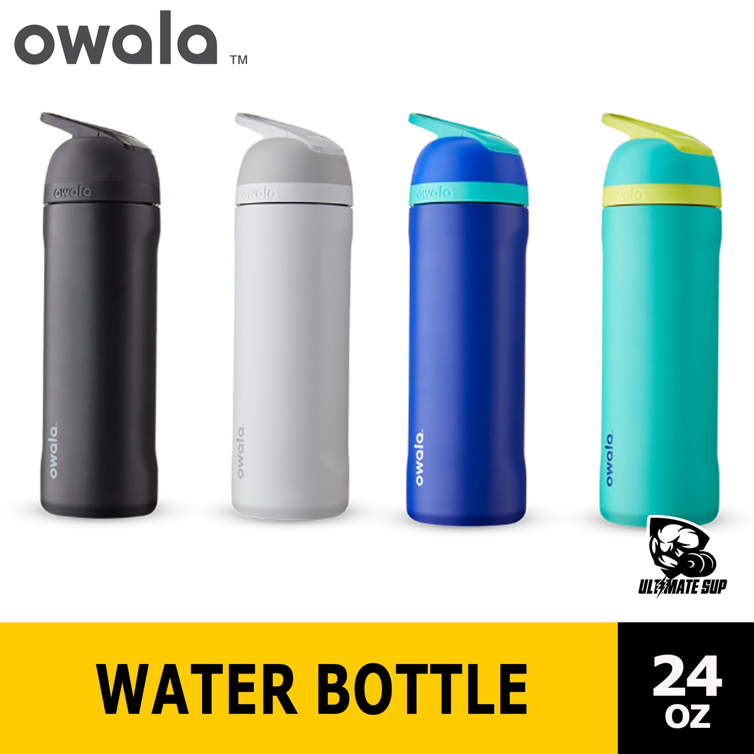 Owala Flip Insulated Stainless Steel Blender Bottle w/ Straw & Locking Lid | 24 oz - Ultimate Sup Singapore