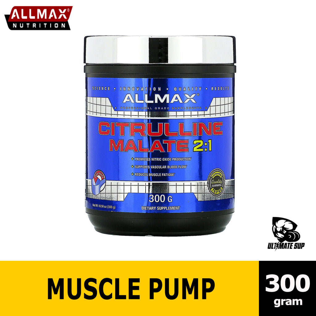 ALLMAX Nutrition, Citrulline Malate, Vascular Blood Flow, ATP + PUMP Unflavored 300g - Ultimate Sup