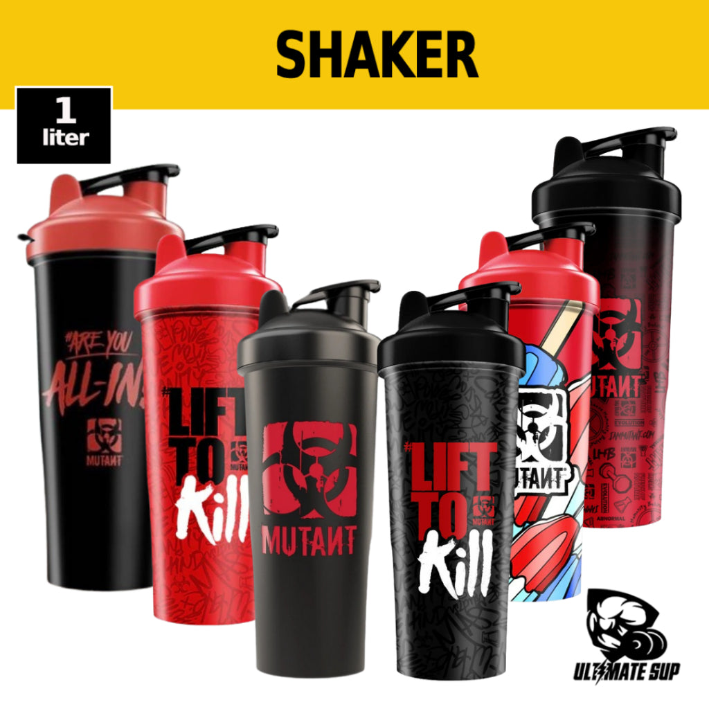 Mutant Mutant Deluxe All-In Shaker Cup, Water bottle, BPA Free, Matte Black, Heavy Duty, 1L/28oz - Ultimate Sup Singapore