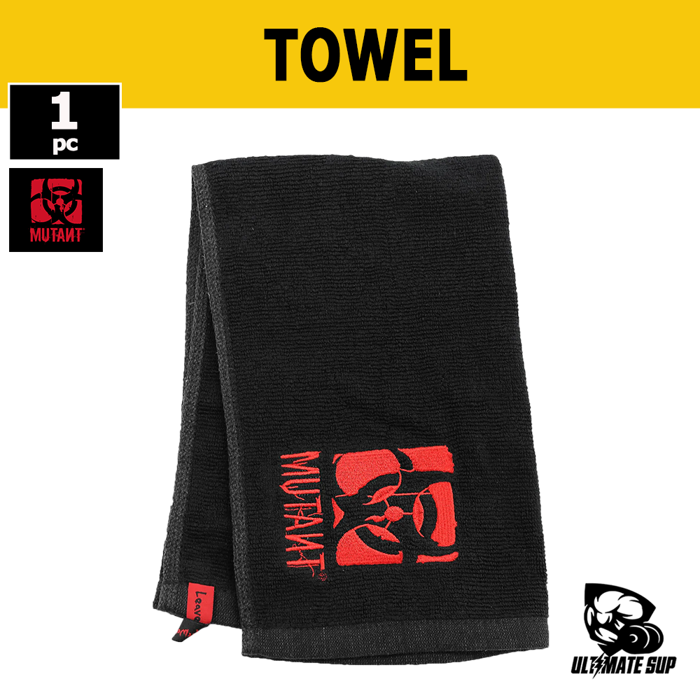 Mutant Black Towel/ Red Modified Biohazard Logo, 100% cotton - Ultimate Sup Singapore