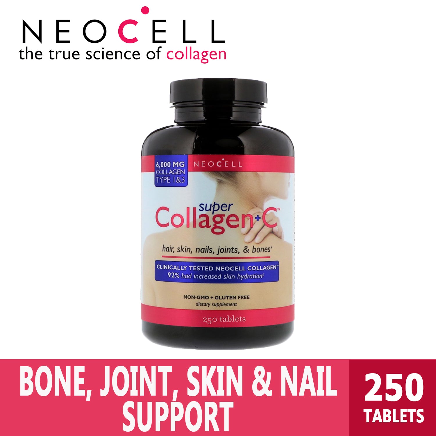 Neocell, Super Collagen + C, Type 1 & 3, 6000 mg - Ultimate Sup Singapore