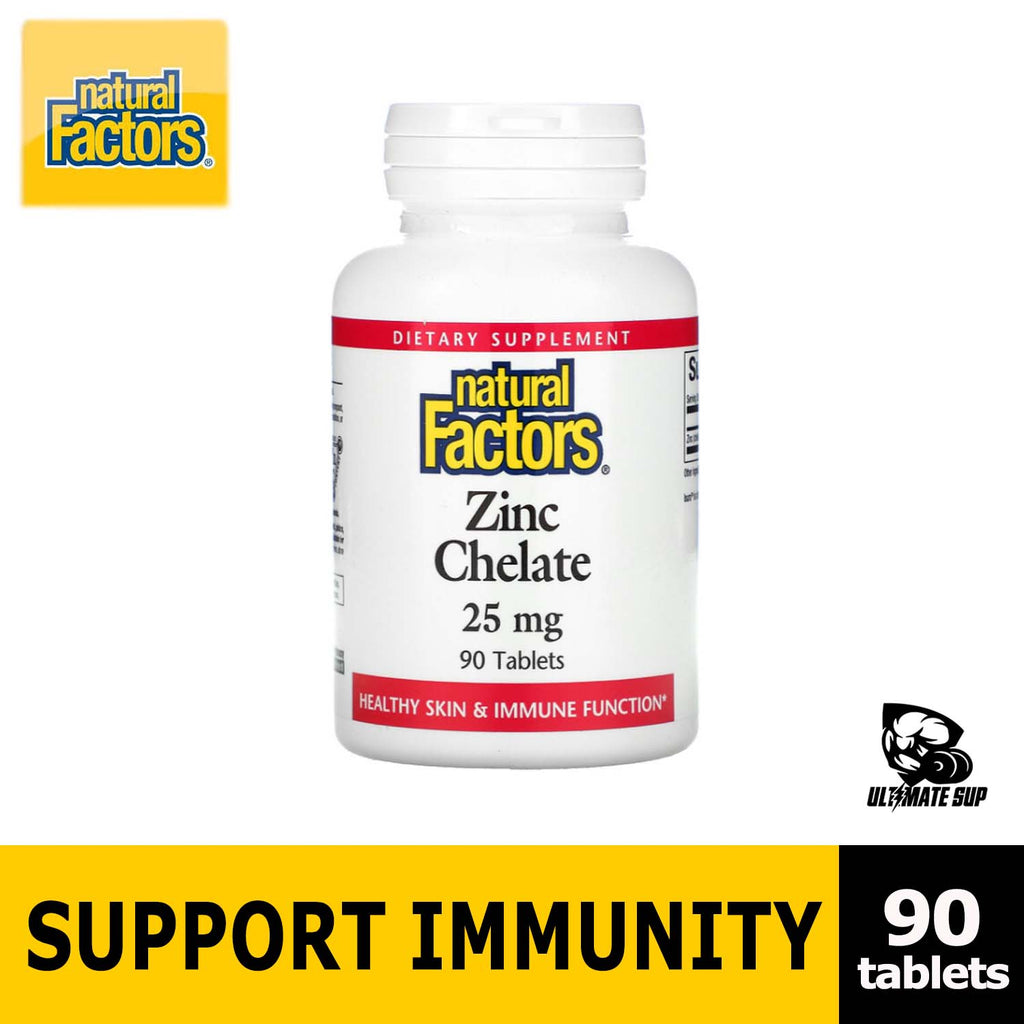 Natural Factors, Zinc Chelate, 25 mg, 90 Tablets - Ultimate Sup